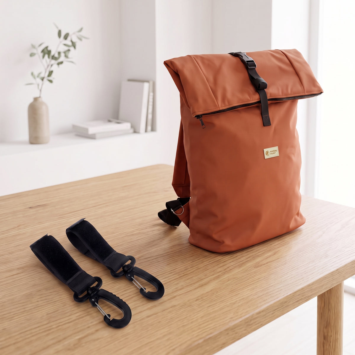 Monkey Mum® Sac à dos en softshell pour poussette – Feuilles d’automne