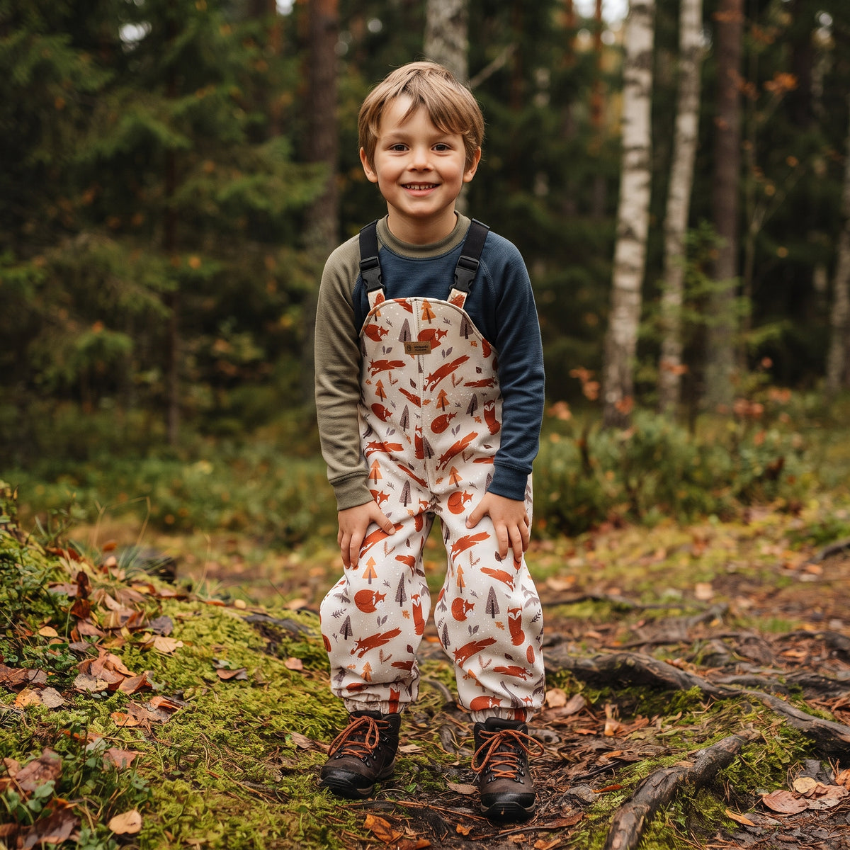 Monkey Mum® Pantalon salopette softshell avec membrane - Jeux du renard