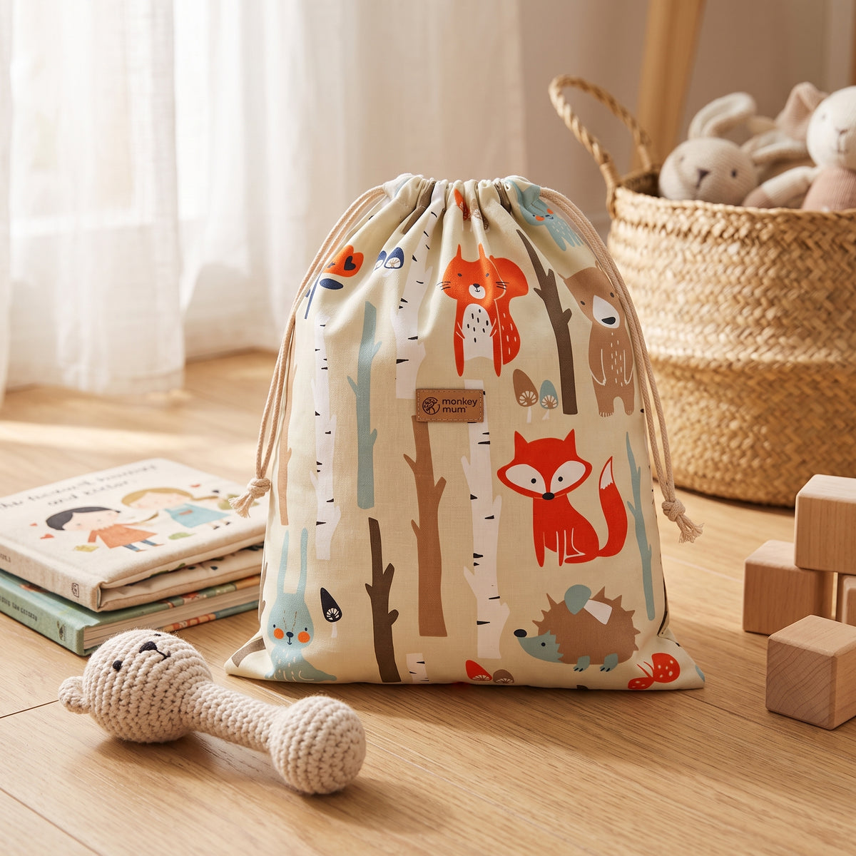 Sac en tissu Monkey Mum® - Animaux de la forêt