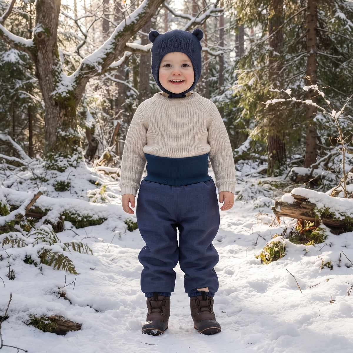 Pantalon d’hiver softshell évolutif enfant avec doublure en mouton Monkey Mum® - Veillée de conte féerique