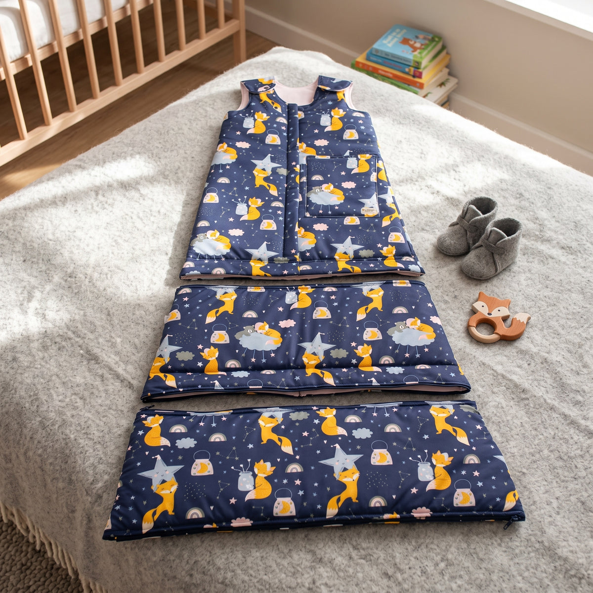 Sac de couchage évolutif d’hiver Monkey Mum® 0 - 4 ans - lot - Rêveries avec le renard