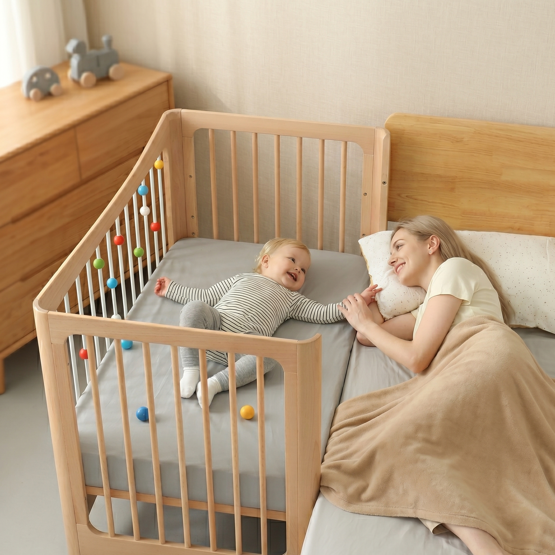 Lit bébé 4 en 1 - Massif - 120x65 cm