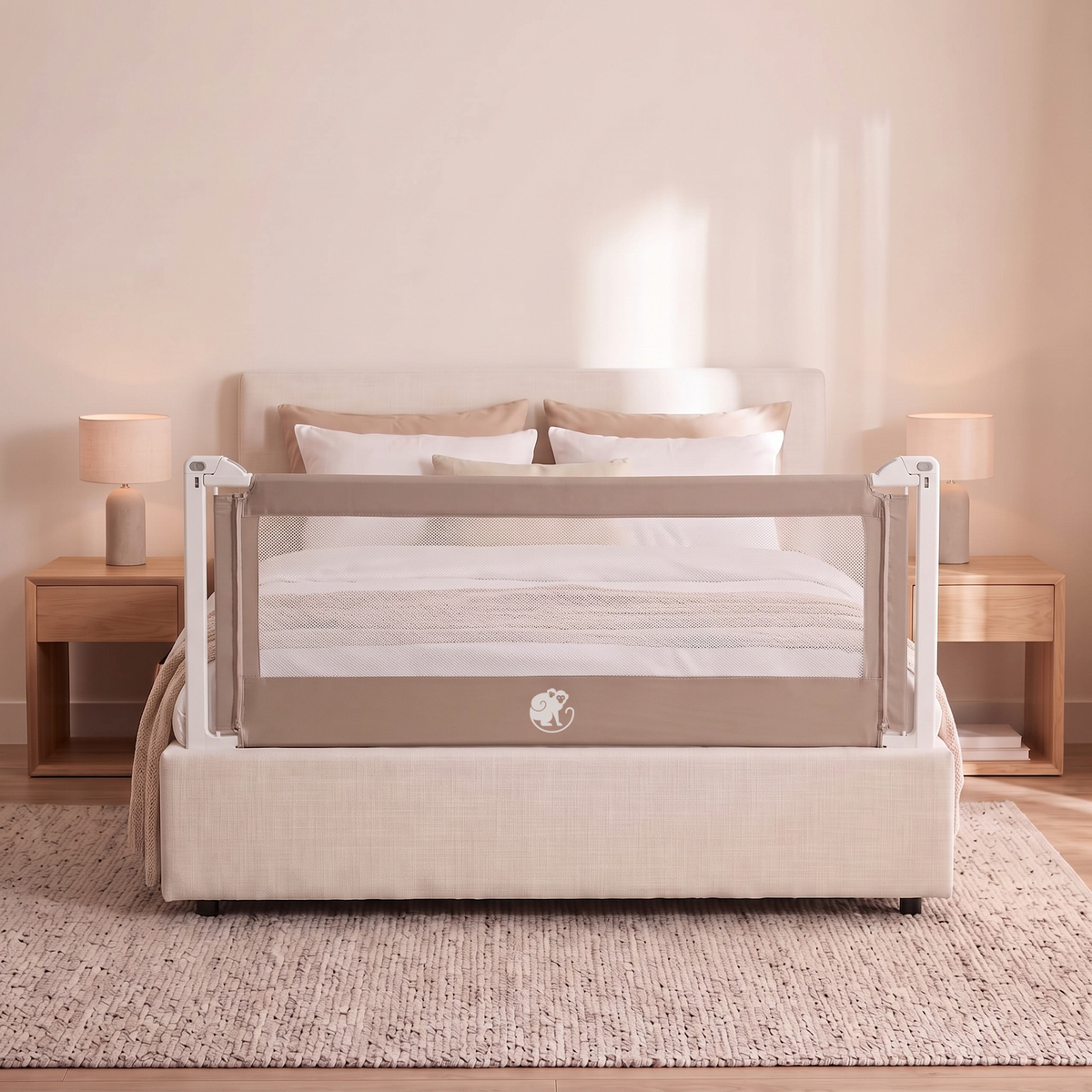 Housse pour barrière de lit Monkey Mum® Popular – Gris foncé