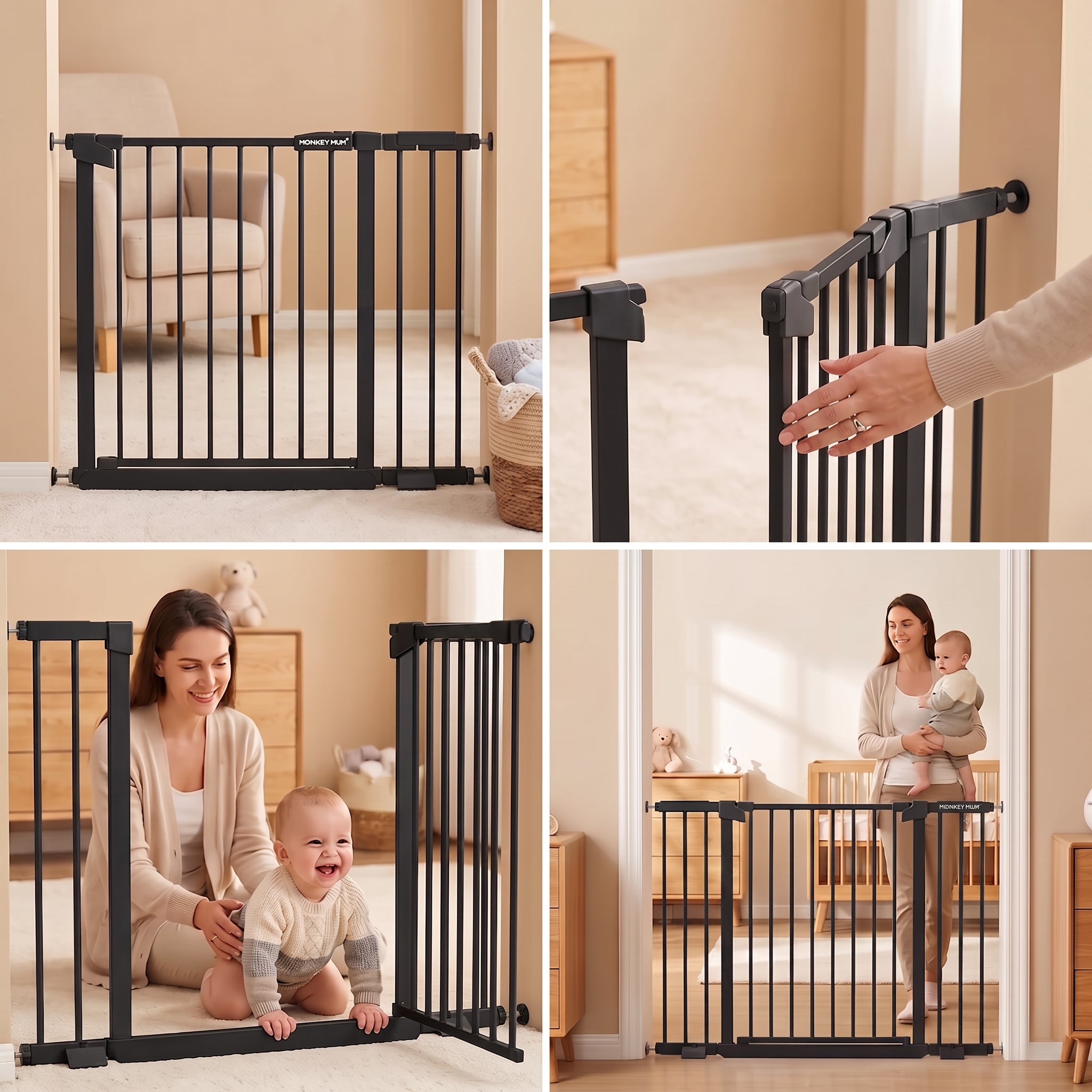 Rallonge pour la barrière de sécurité Monkey Mum® – Noire