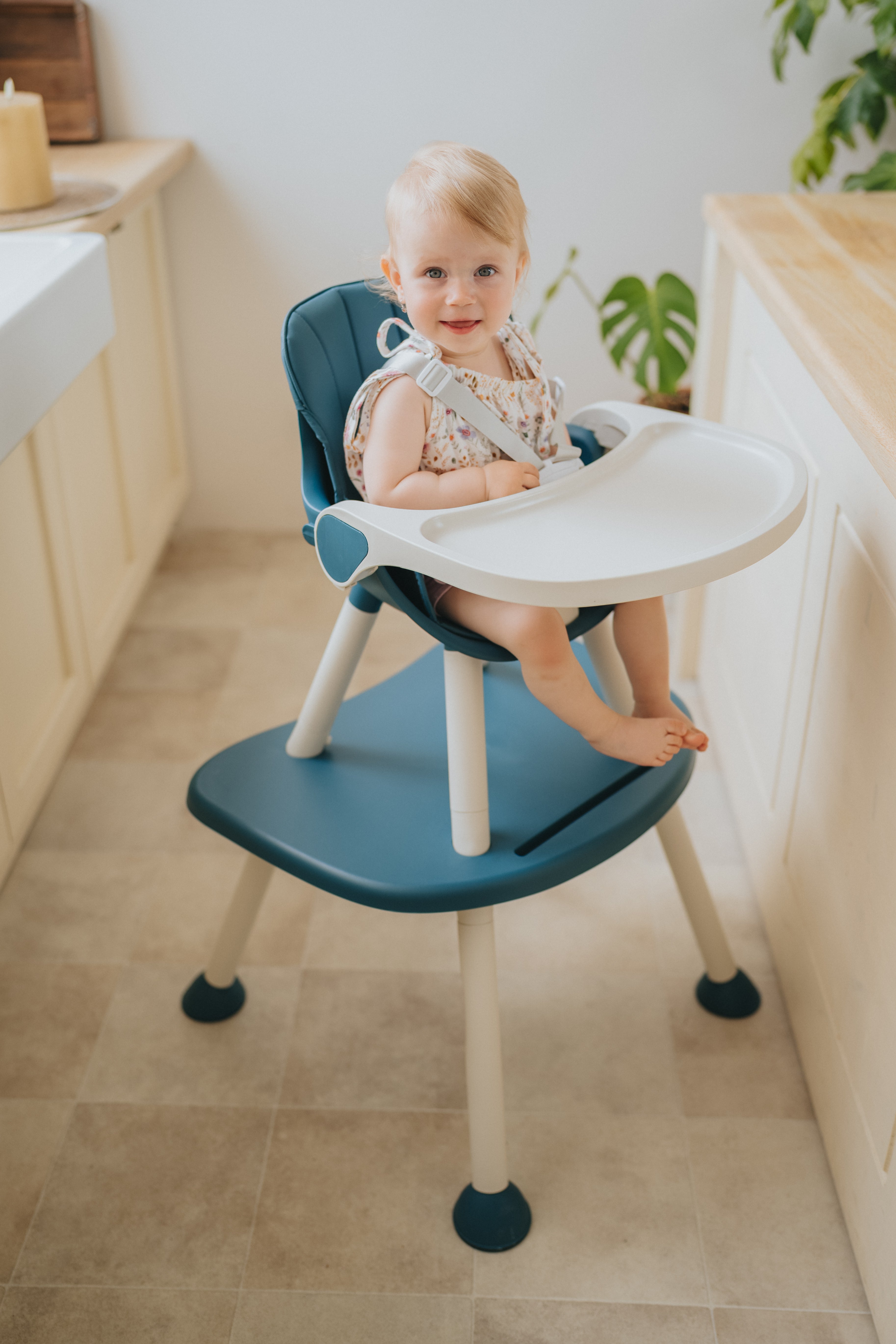 Chaise haute pour enfant 2 en 1 Grow - Bleu