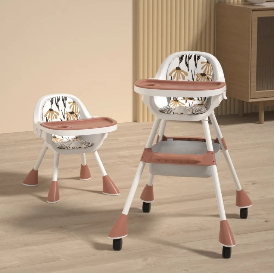 Chaise haute pour enfant 2 en 1 Simple - Coffee Red - déballée