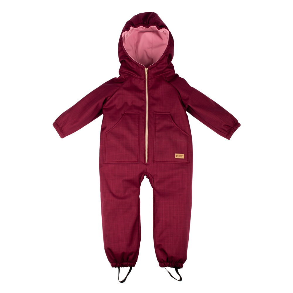 Monkey Mum® Combinaison d’hiver softshell pour enfants avec doublure en mouton - Petit Chaperon rouge bordeaux - taille 98/104, 110/116