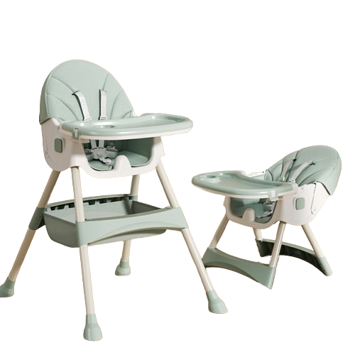 Chaise haute pour enfants 2 en 1 Comfort - Verte - ouverte