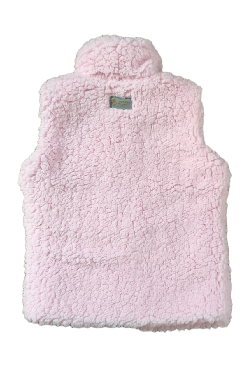 Veste en laine bouclée Monkey Mum® - Rose