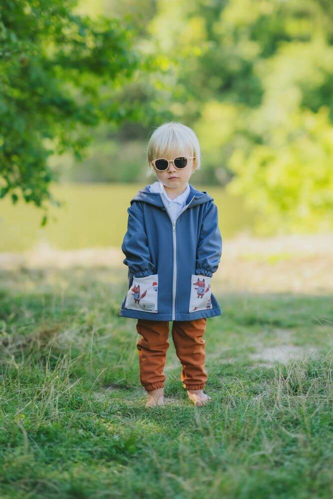 Pantalon enfant softshell avec membrane Monkey Mum® - Feuilles d’automne