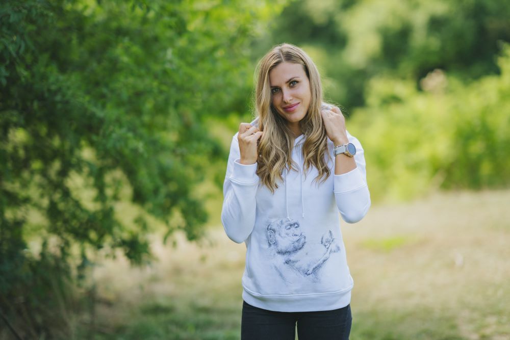 Sweat d’allaitement Monkey Mum® blanc - petite singe, 2e qualité - taille XL