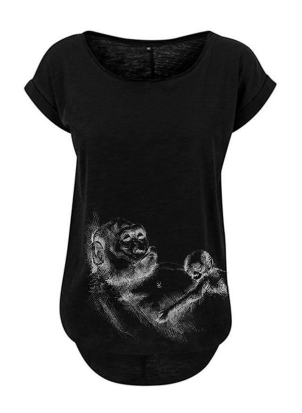 T-shirt d’allaitement Monkey Mum® noir - petit singe
