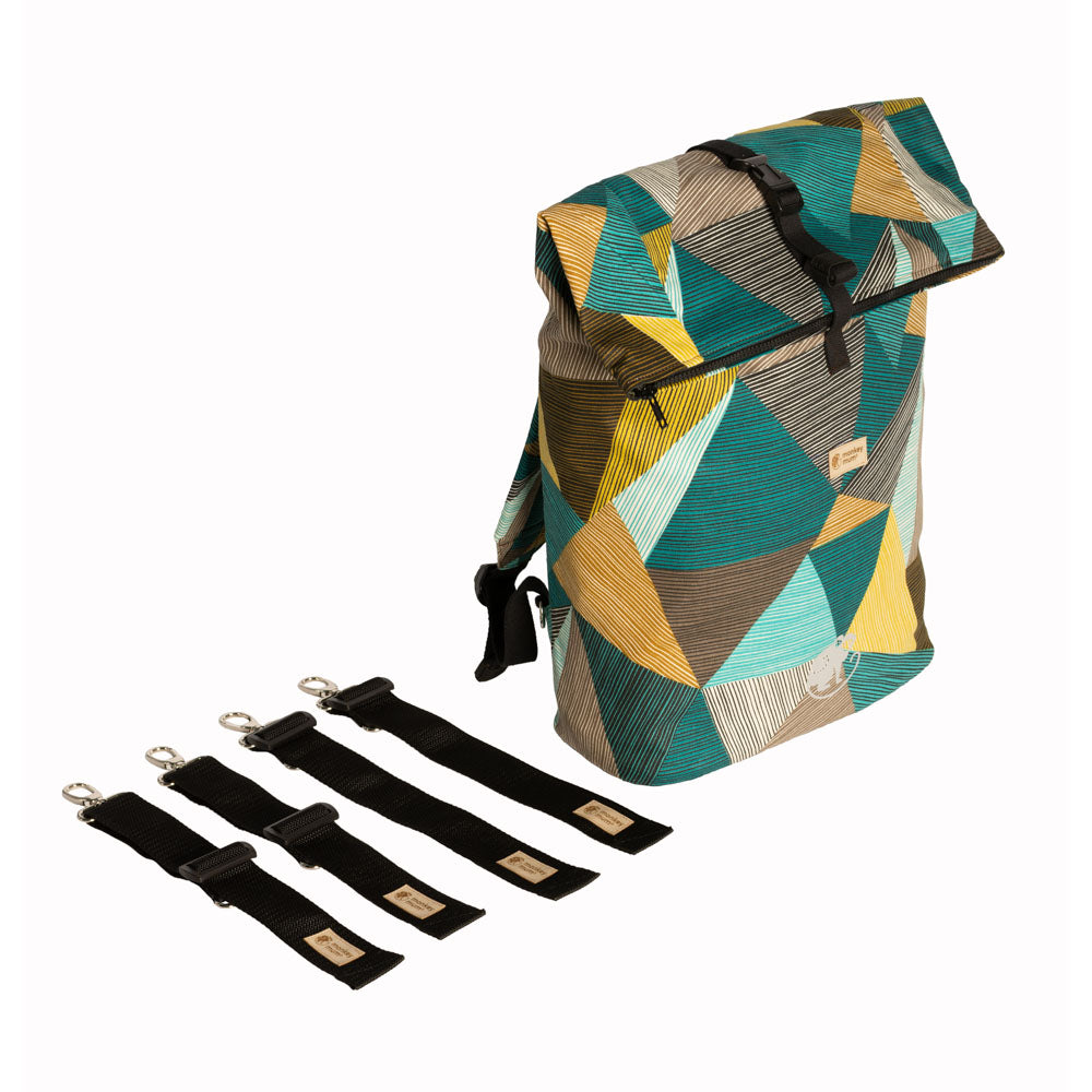 Monkey Mum® Sac à dos intégré en sergé pour porte-bébé Carrie - Charme de la géométrie