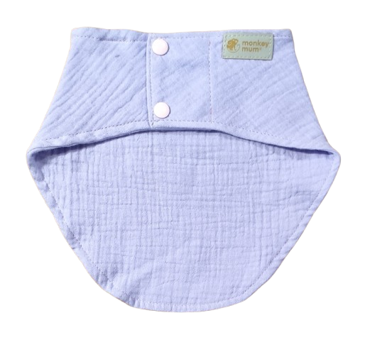 Bavoir en mousseline Monkey Mum® - Violette