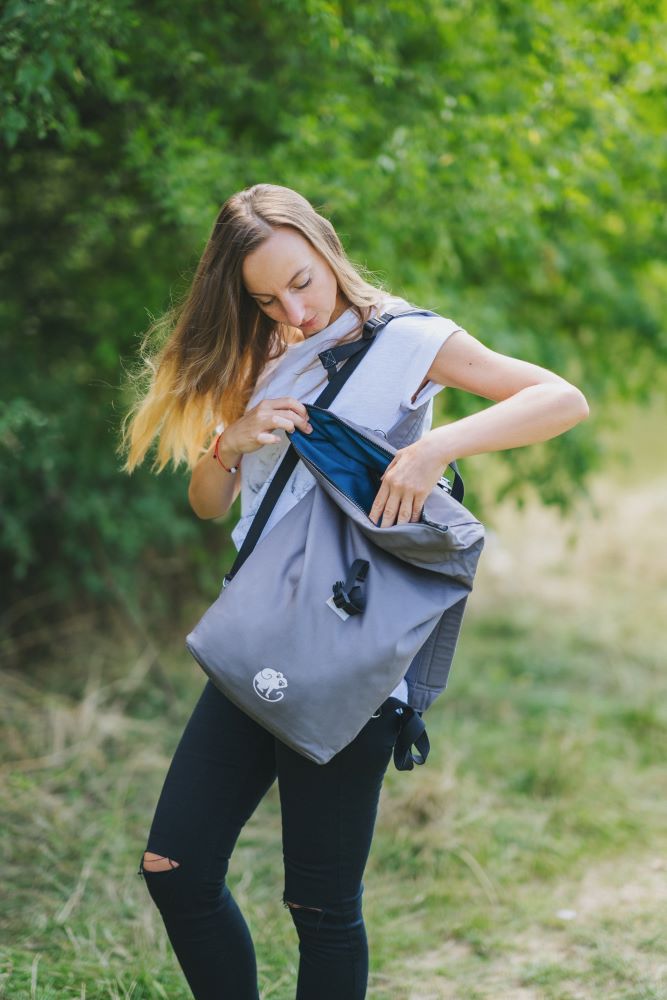 Monkey Mum® Sac à dos intégré en sergé pour porte-bébé Carrie - Brise fraîche