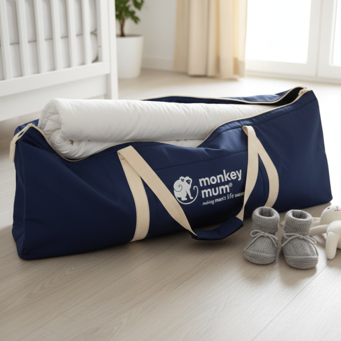 Grand sac de voyage Monkey Mum® pour barrières de lit - bleu foncé