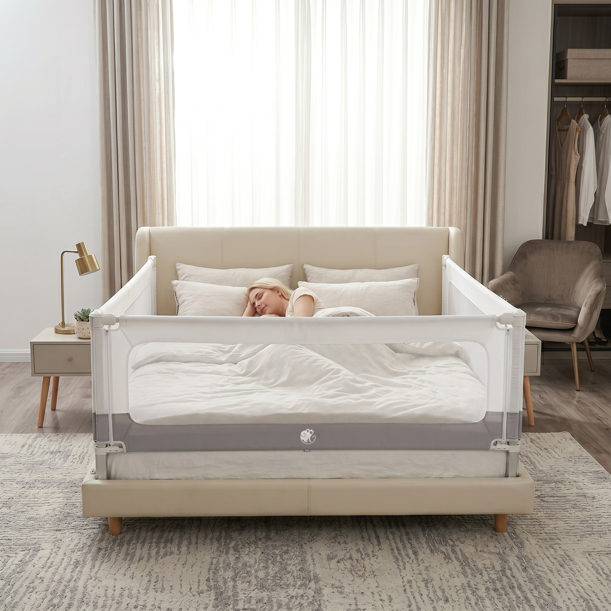 Barrière de lit et parc Monkey Mum® 2 en 1 Smart - déballé