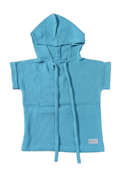 T-shirt à capuche en mousseline Monkey Mum® - Menthe