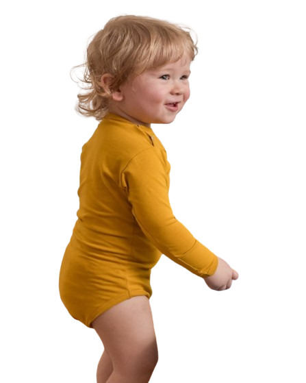 Body bébé à manches longues - couleur moutarde - taille 56 ou 62