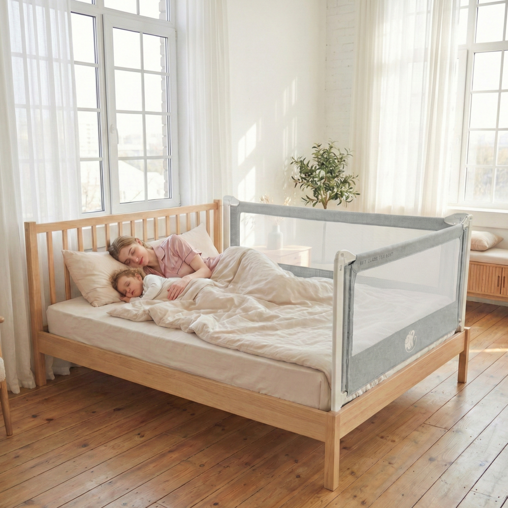 Barrière de lit Monkey Mum® Popular - gris foncé - design - déballée