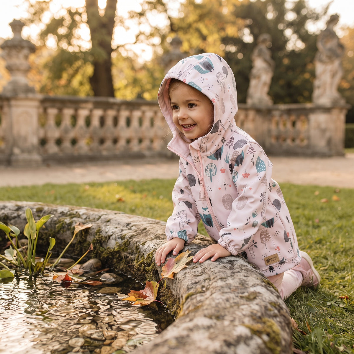 Veste softshell pour enfant avec membrane Monkey Mum® - Animaux du quotidien