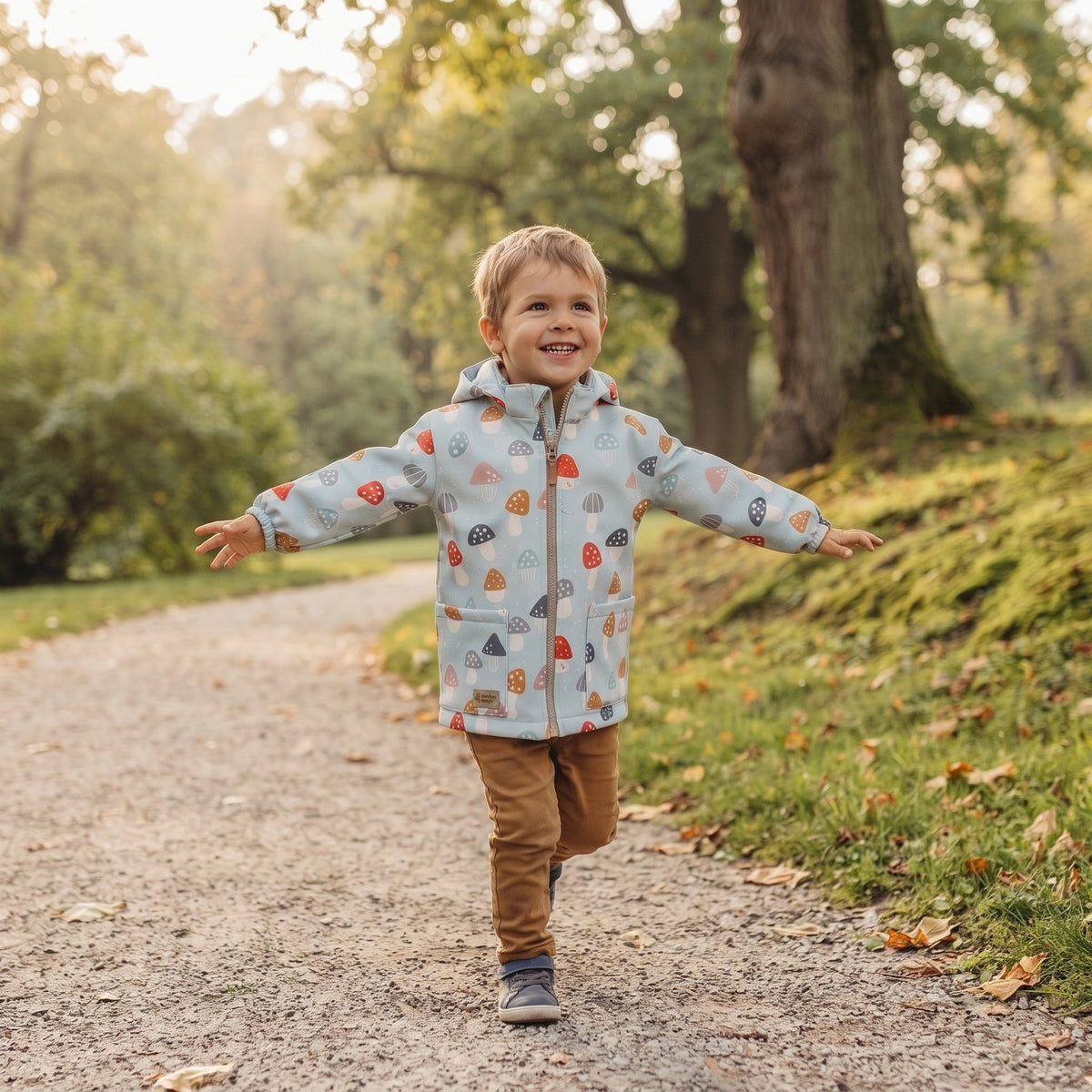 Veste softshell pour enfant avec membrane Monkey Mum® - Amanites multicolores