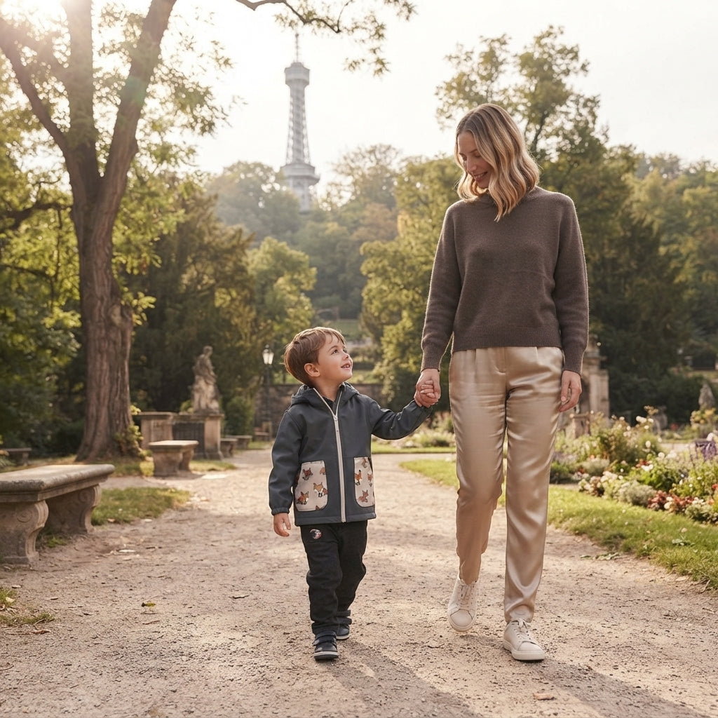 Veste softshell pour enfant avec membrane Monkey Mum® - Excursion mystérieuse avec un renard
