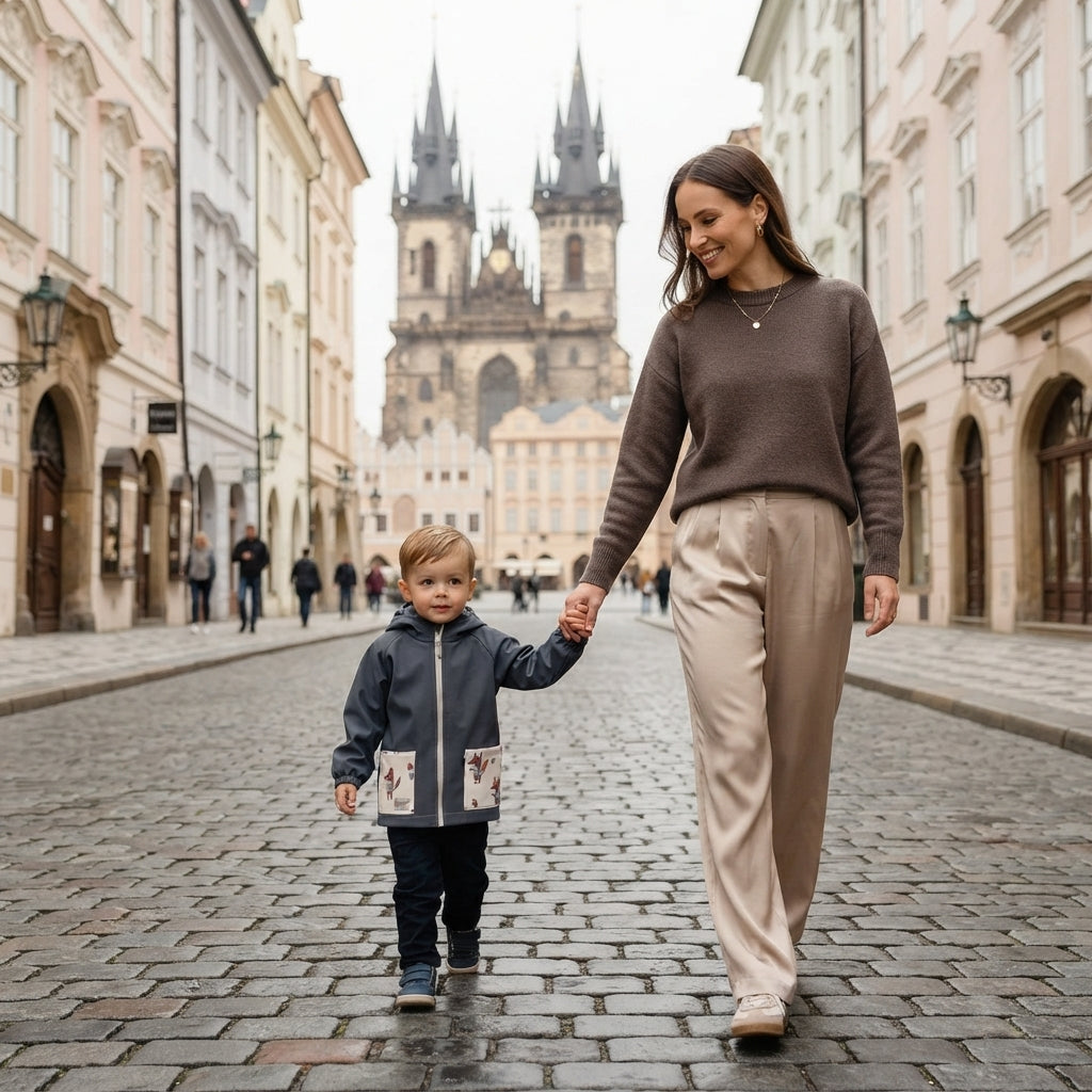 Veste softshell pour enfant avec membrane Monkey Mum® - Excursion mystérieuse avec un renard