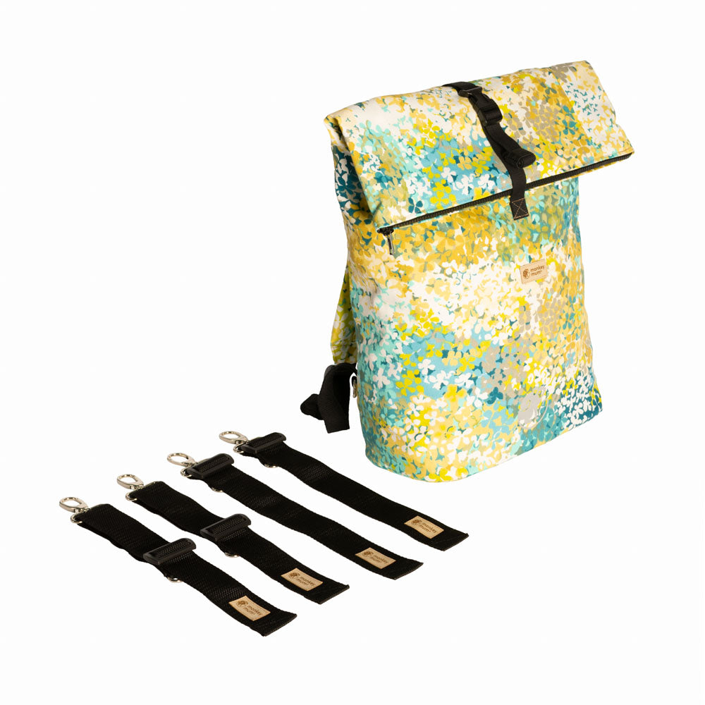 Monkey Mum® Sac à dos intégré en sergé pour porte-bébé Carrie - Prairie fleurie