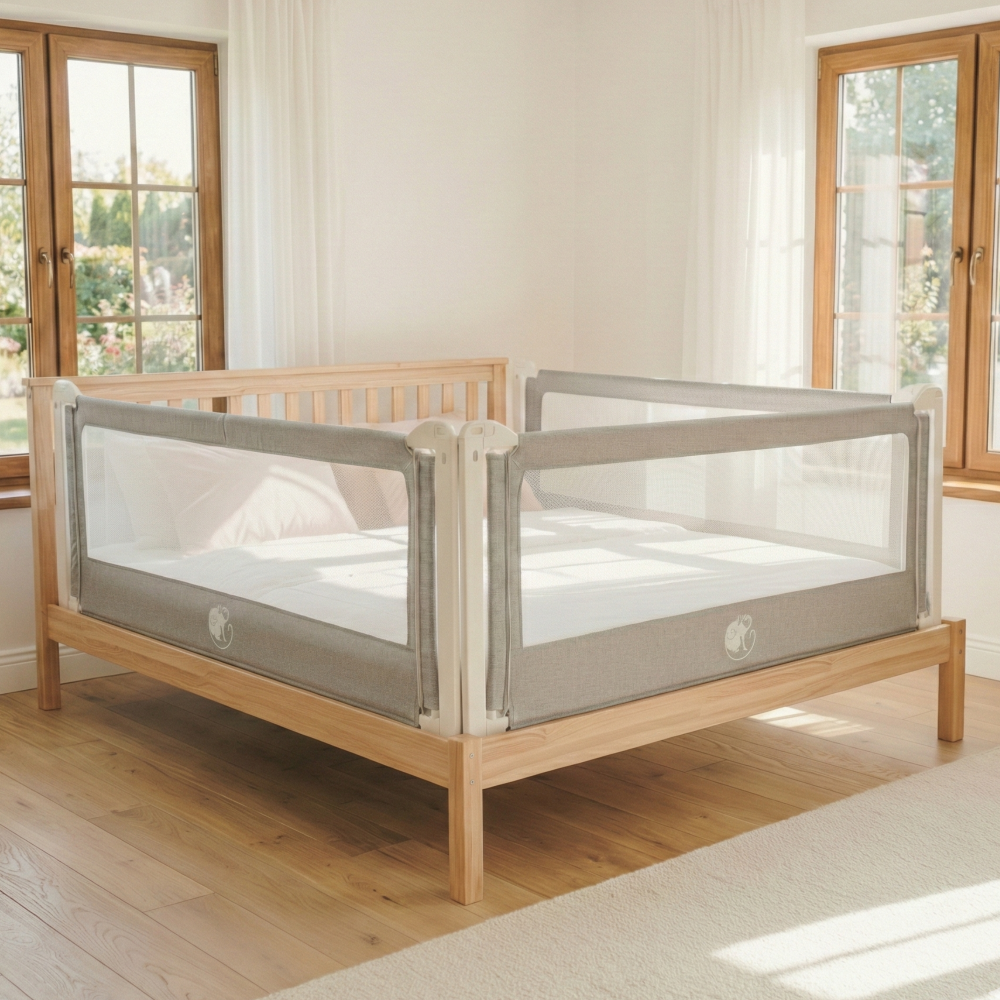 Barrière de lit Monkey Mum® Popular - gris foncé - design - déballée