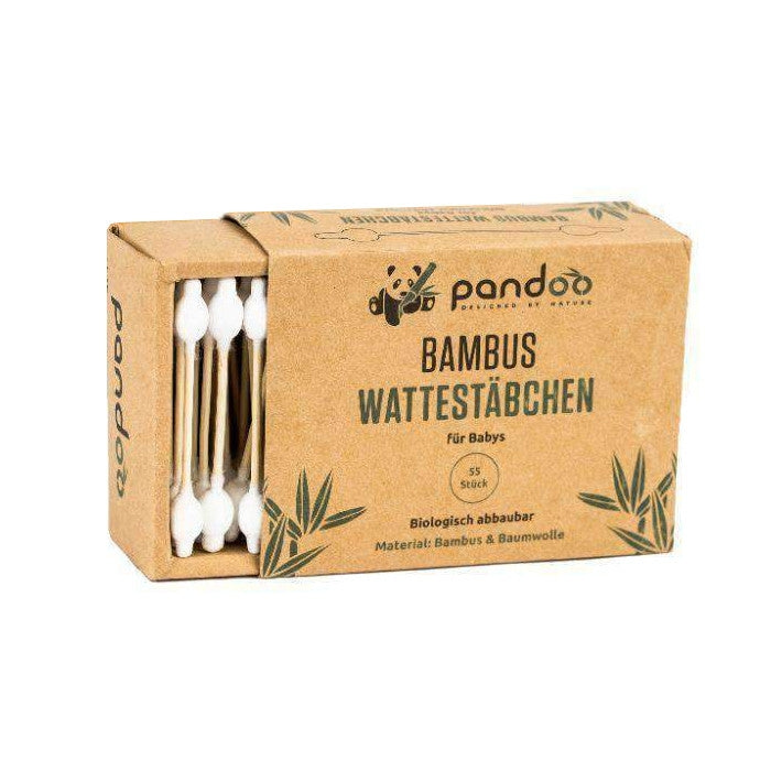 Cotons-tiges en bambou pour enfants avec du coton biologique, 55 pcs