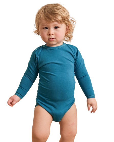 Body bébé à manches longues - turquoise foncé - taille 56 ou 68