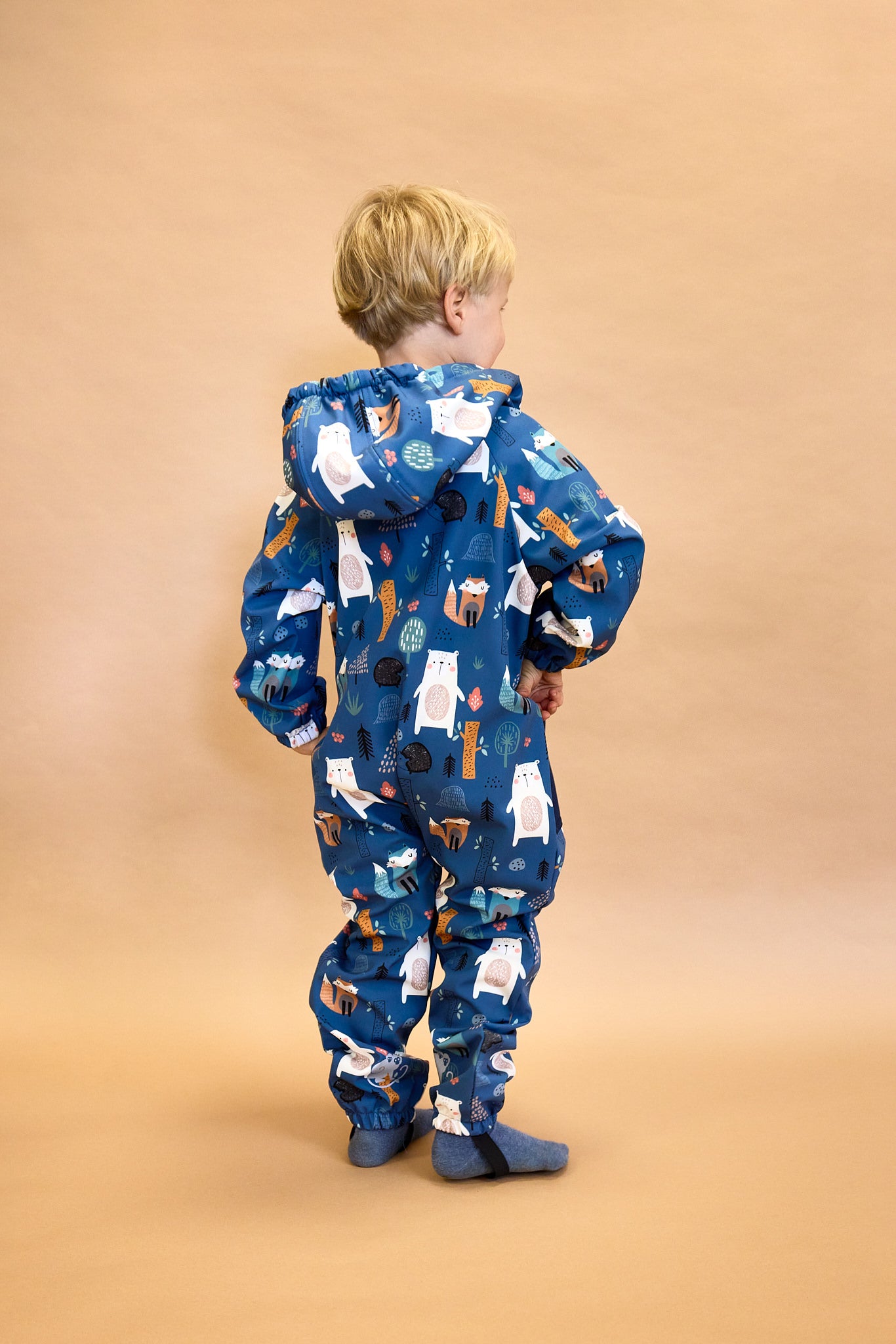 Monkey Mum® Combinaison softshell avec membrane – Animaux du jour - taille 98/104, 110/116