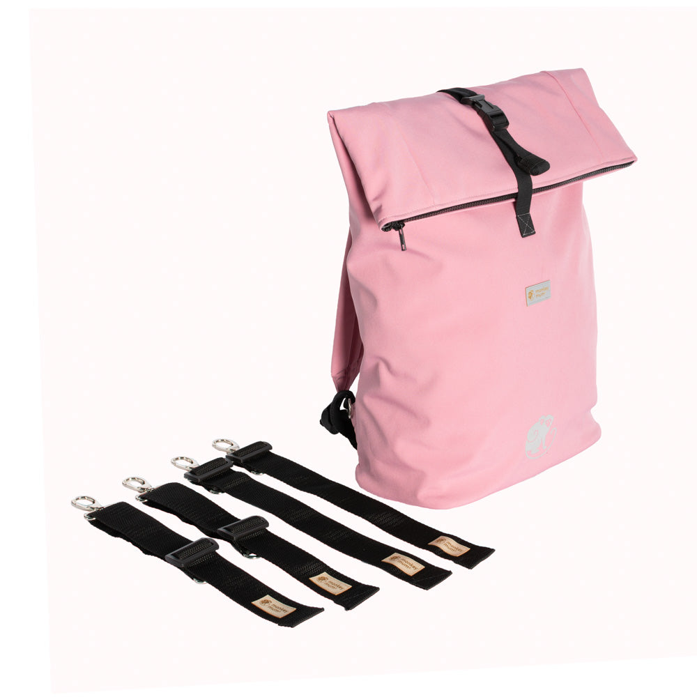 Monkey Mum® Sac à dos softshell intégré pour porte-bébé Carrie - Barbe à papa