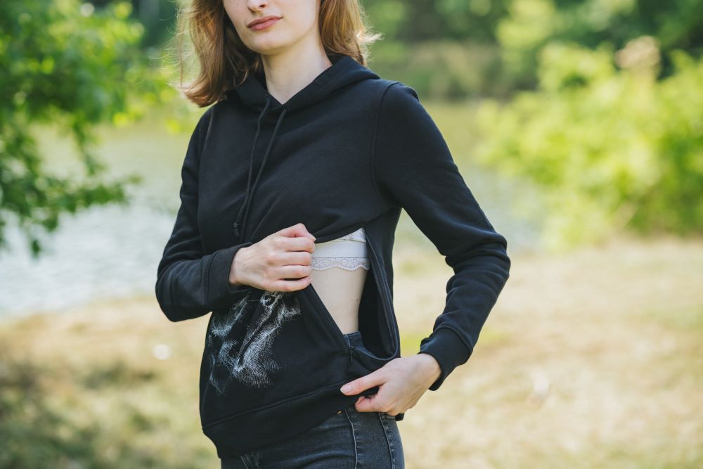Sweat d’allaitement Monkey Mum® noir - petit singe