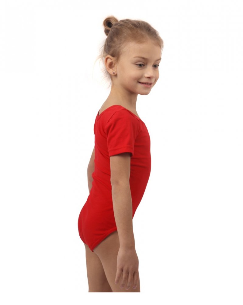 Maillot de gymnastique pour filles, rouge