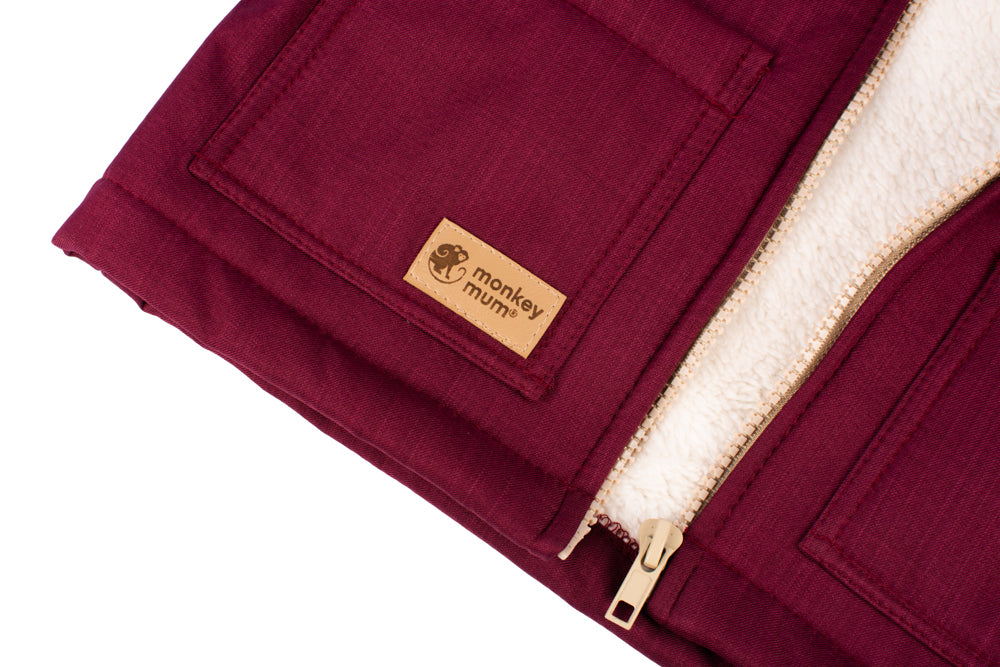 Veste softshell d’hiver pour enfant avec mouton Monkey Mum® - Petit Chaperon rouge bordeaux