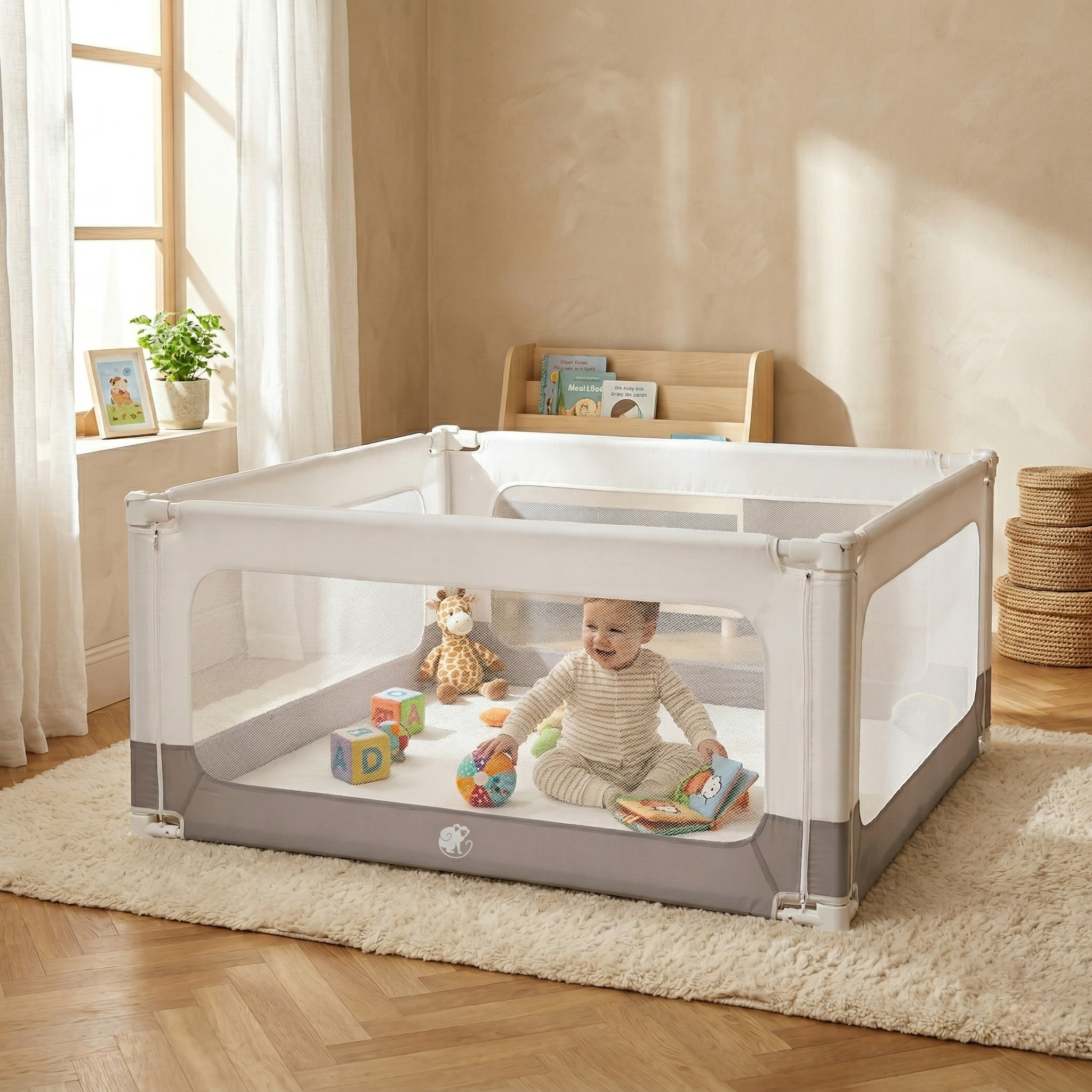 Barrière de lit et parc Monkey Mum® 2 en 1 Smart